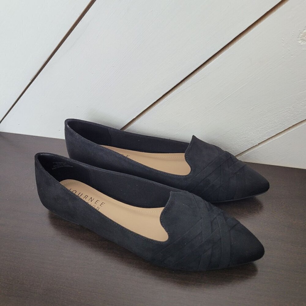 NEW Journee Collection Mindee Women's Size 10 Black Flat Sandals